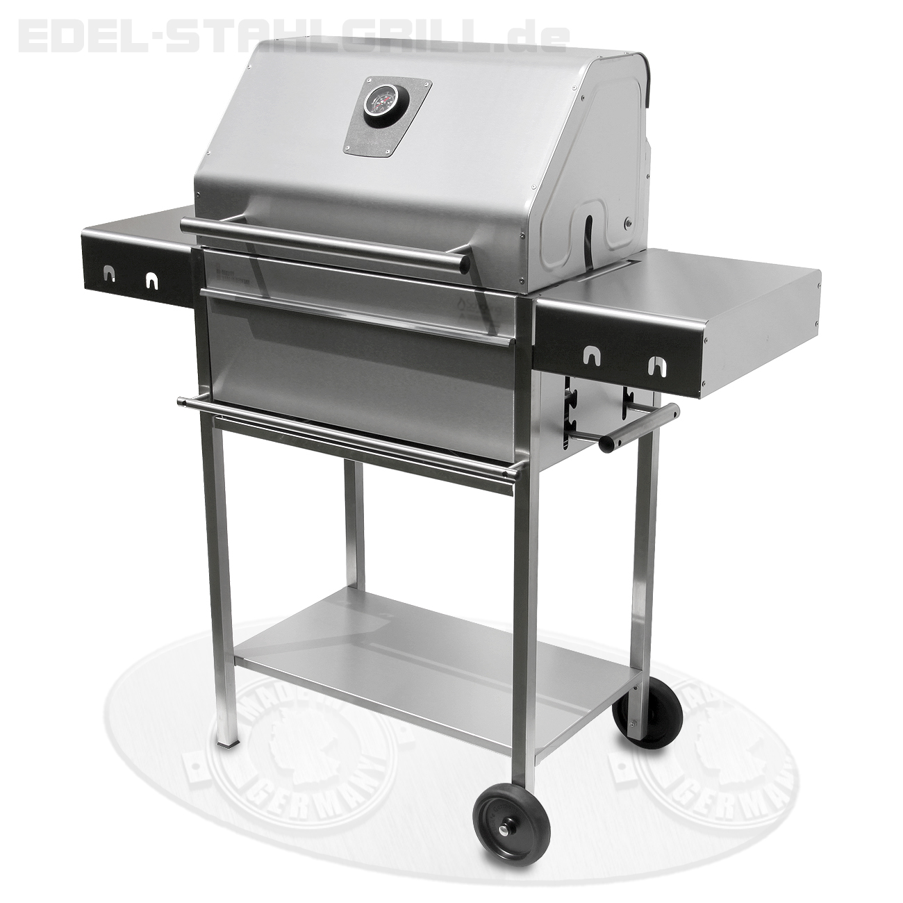 Holzkohlegrill Edelstahlgrill Edelstar L Profi mit Grillhaube komplett aus Edelstahl