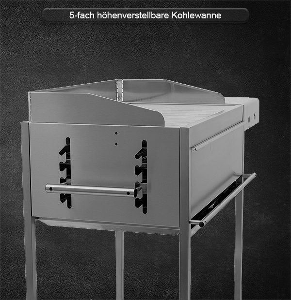 Holzkohlegrill mit 5-fach höhenverstellbaren Kohlewanne