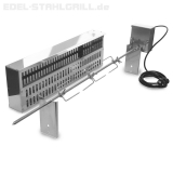 Dreh-Spiessvorrichtung mit Motor und Doppelspießhalter für EDELstar L Grill